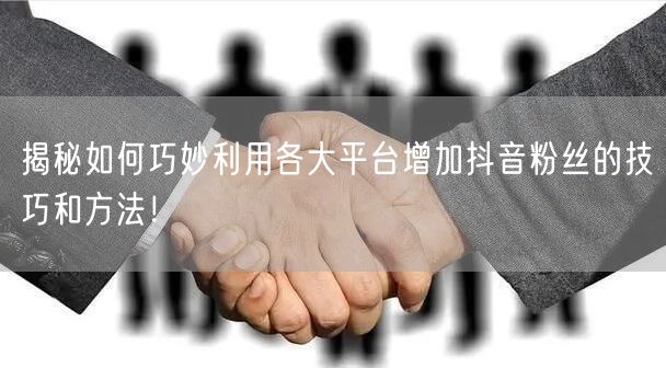 揭秘如何巧妙利用各大平台增加抖音粉丝的技巧和方法！